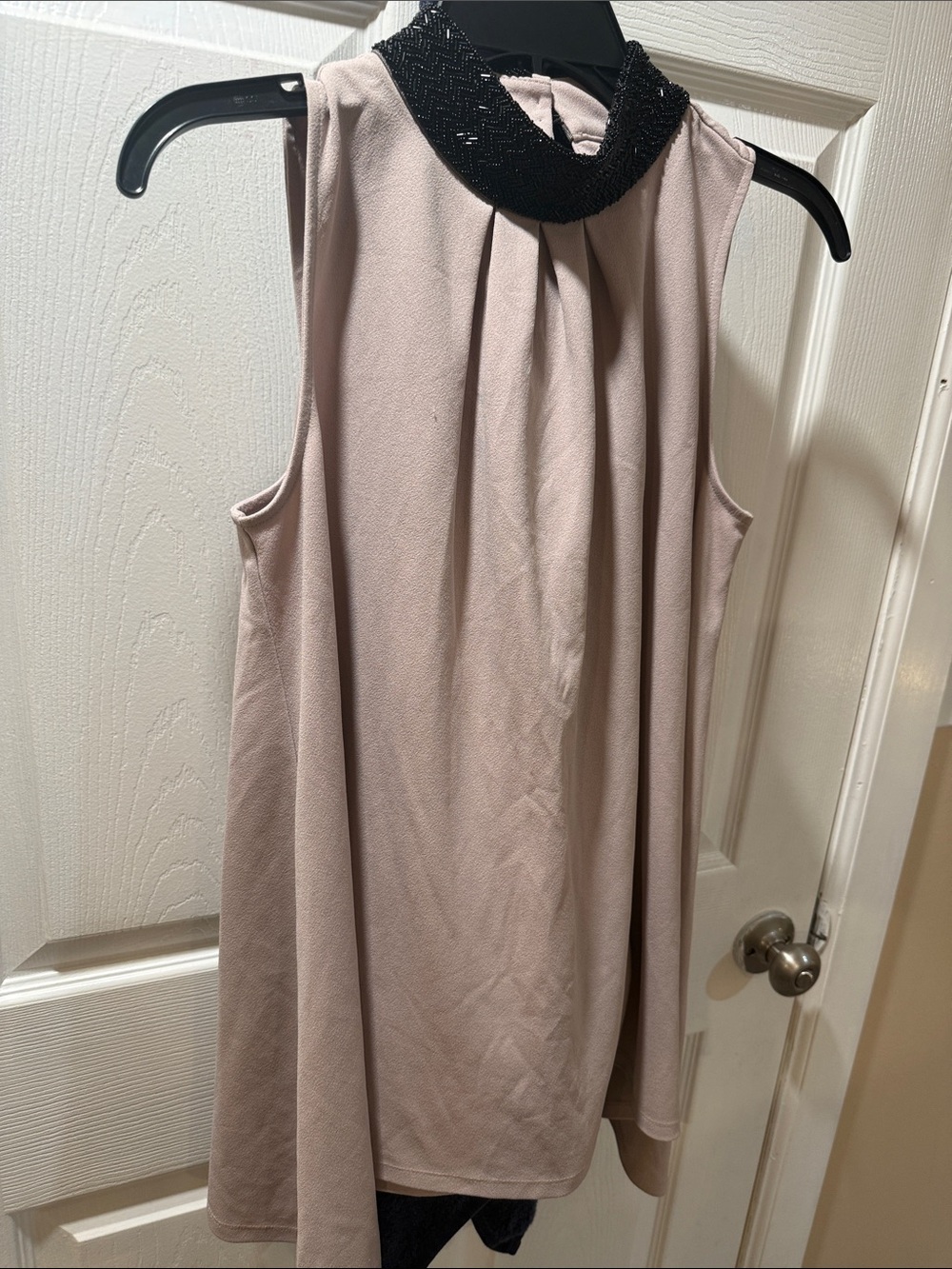 Sleeveless Beaded Collar Dress in Blush Pink